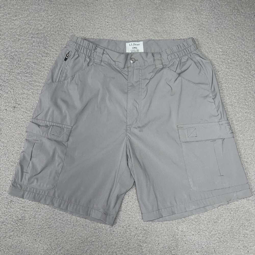 LL Bean Tropicwear Shorts Men's Size S (28 x 7) Gray Cargo Pockets Outdoors